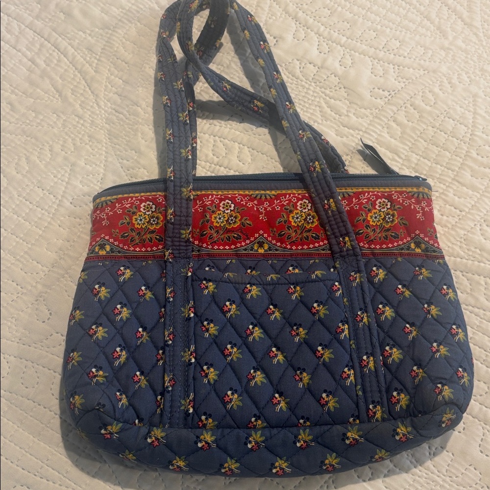 Vera Bradley Emily Red and Blue Pattern Small Tote